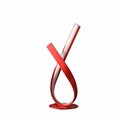 Cling 17 in. Abstract Upright Ribbon Bow LED Metal Table Lamp, Red CL3121793